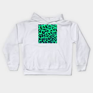 Leopard Print Green Kids Hoodie